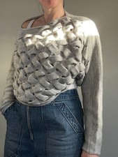 Crea Concept grey alpaca and wool blend cropped knit size 12