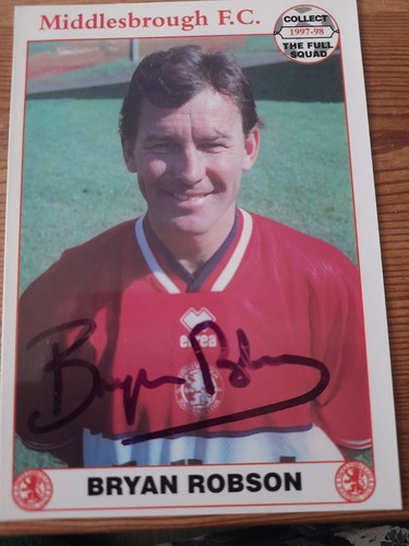 Bryan robson signed card - bryan,