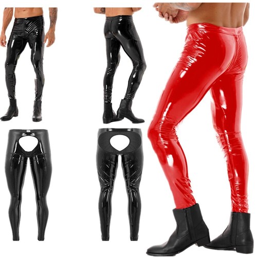 Men faux leather pants - men's,