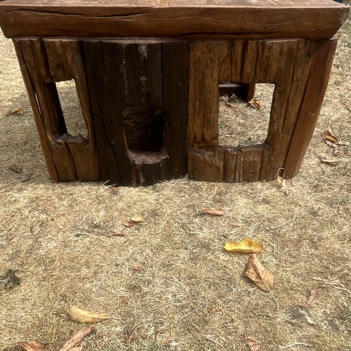 Rustic solid teak coffee table - rustic,