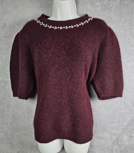 Vous burgundy fluffy knit - et,