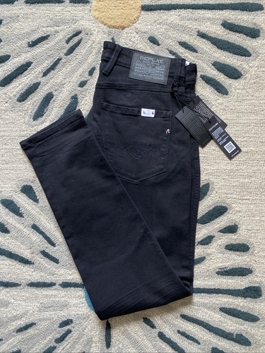 Replay black anbass slim - black,