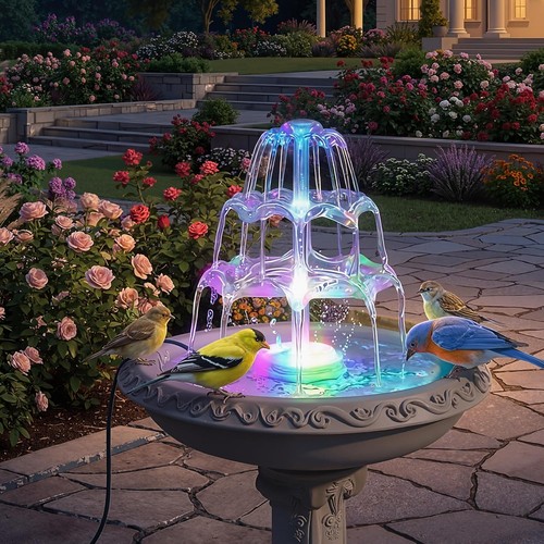 Tiered led bird - tiered, bath