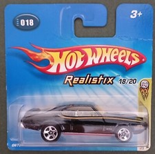 HOT WHEELS 2004 '69 PONTIAC GTO, BLACK, SHORT CARD .