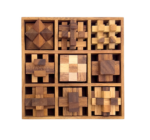 Wooden puzzle box - wooden,