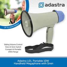 10W Portable Handheld Megaphone With Siren Adastra L01 Voice Loud Speaker Crowd