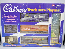 RARE Corgi Cadbury Volvo/Scania Truck Set & Play mat (1998) - Boxed, Very Good