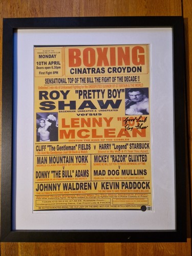 Roy shaw hand - signed, framed
