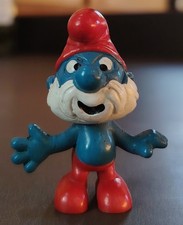 Vintage PAPA Smurf Figure Toy Peyo Schleigh 1970/80s W.Germany 