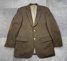 Vintage Wool Tweed Blazer 38R – Elbow Patches, La Crosse Patch, Butte Montana