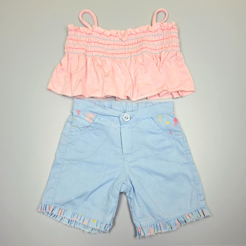 Build bear pink shirred crop - shirred,