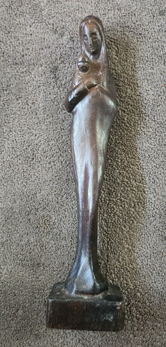 Wooden woman figurine statue - wooden,