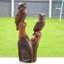 Chainsaw OWL Carved Wooden Oak