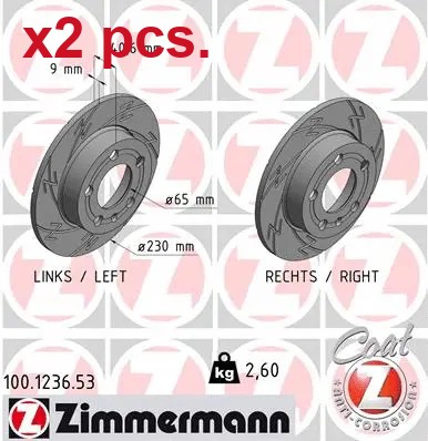 Pcs front rear - front, disc