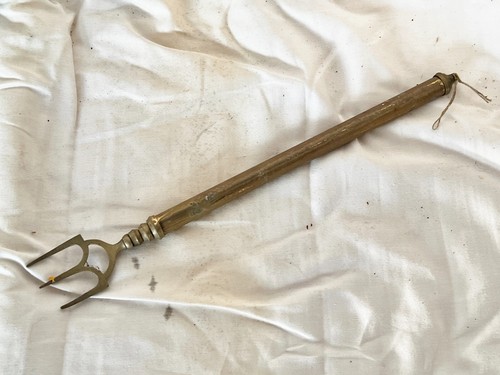 Vintage brass toasting fork - vintage,