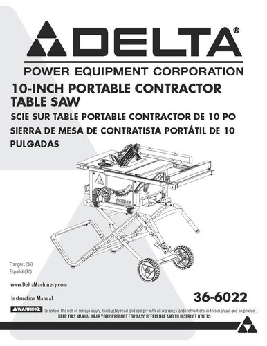Delta contractor table saw - contractor,