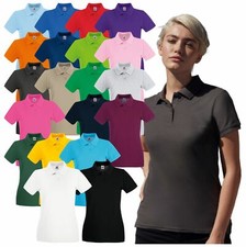 Fruit of the Loom Ladies Premium Cotton Piqué Polo Shirt Casual Fashion Workwear