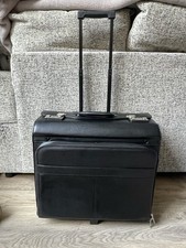 Alassio San Remo Trolley Pilot Wheeled Case Black Imitation Leather Flight Bag