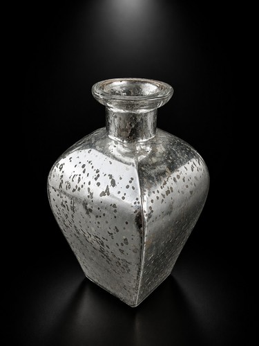 Large mercury glass vase - large,