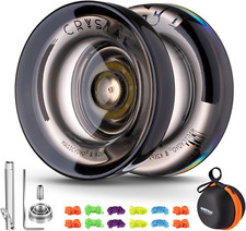 MAGICYOYO Dual Purpose Yoyo for Kids Beginner, Responsive Yoyo K2 Crystal Black,