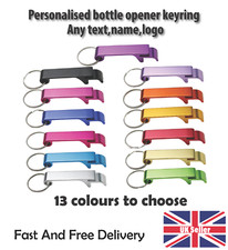 Bottle Opener Key Ring Keyring any name logo text perfect gift 