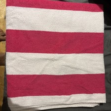 Stripy Pink And White Beach Towel