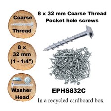 Pocket Hole Screws - 32mm (1 1/4") x no.8 Course Thread - EPHS832C - Like Kreg