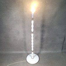 Vintage Upcycled Wooden Standard Lamp Shabby Chic White Boho Floor Light