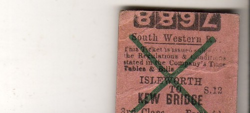 Railway ticket lswr kew bridge - ticket,