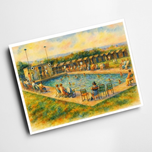 Print swimming pool - a6,