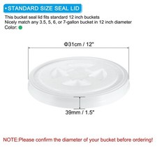 5 Gallon Bucket Seal Lid 12x1.5inch, 6 Pack Plastic Storage Bucket, Green &White