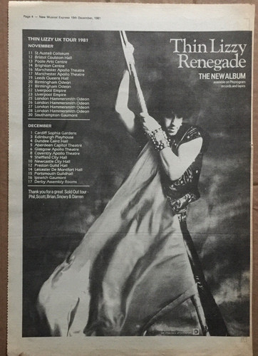Thin lizzy renegade - lizzy, 1981