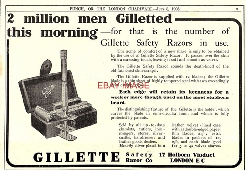 Antique 1908 advert gillette - antique,