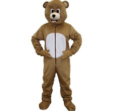 Bear Mascot Fancy Dress costume. All In One And Full Head Bear Mask. M 7-10 Yrs