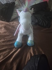Snuggle Buddies Soft Rainbow Unicorn Soft Toy Sapphire 36cm Long Blue New