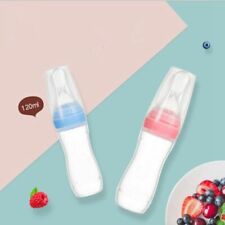 120 ML Baby Silicone Squeeze Feeding Bottle With Spoon Foods Rice Cereal Feeder