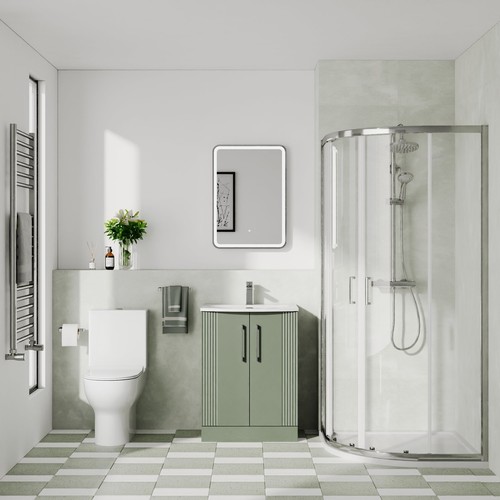 Curved 500mm green vanity - curved,