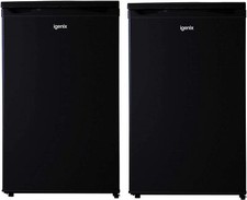 Freestanding Under Counter Larder Fridge & Freezer Set, Black, Igenix IGFRB