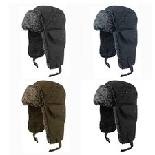 UNISEX ADULTS MEN'S WOMEN'S WINTER FUR LINED WATERPROOF RUSSIAN TRAPPER HAT XMAS
