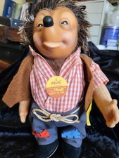 Vintage Steiff Mecki 7627/28 27cm Hedgehog Stuffed Animal Plush Toy West Germany