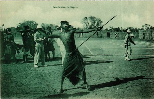 Cpa bara lancant sagaie - lancant,