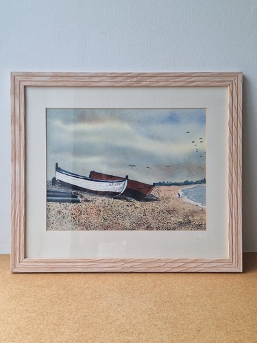 Original art painting boat - painting,