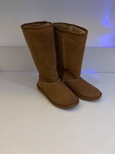 TAN FUR LINED FAUX SUEDE BOOTS