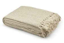 LARGE 100% Cotton Woven Sofa / Bed Throw 6 Sizes + Giant Jumbo Size New