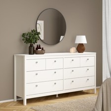 Madrid Large Wide (4+4) 8 Drawer Chest of Drawers in White