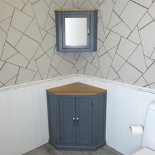 Grey Painted Corner Bathroom