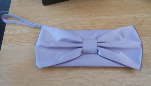 Mink satin evening clutch - mink, bag