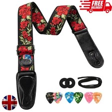 LEKATO Guitar Strap Braid Embroidered Woven 2'' Wide for Bass/Acoustic/Electric