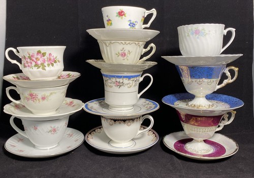 Mismatched tea cups - mismatched,