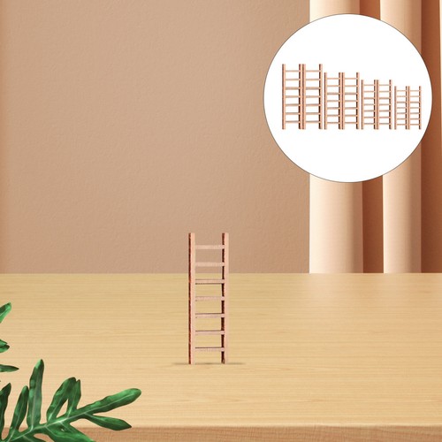 Khaki wood miniature ladder - wood,